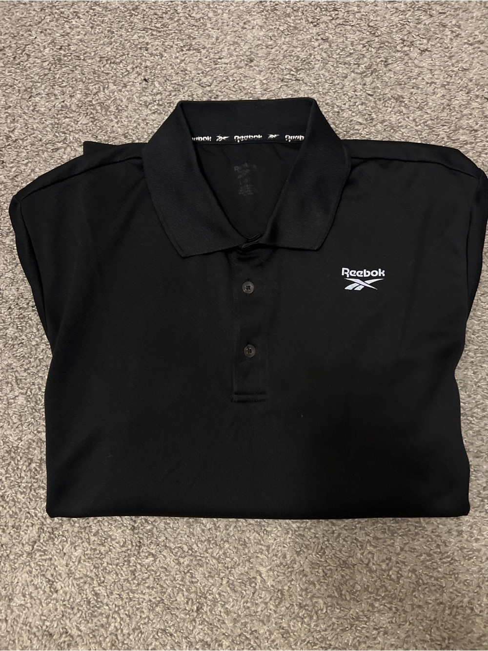 Reebok Black Men’s Polo with White Logo